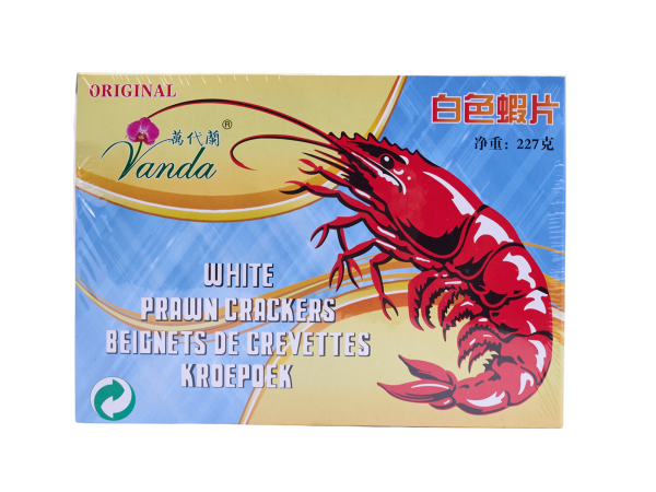 Чіпси рисові зі смаком креветки Vanda 227 г Білі