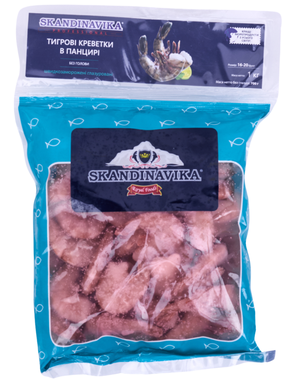 Креветки тигрові с/м 16/20 Skandinavika 1 кг